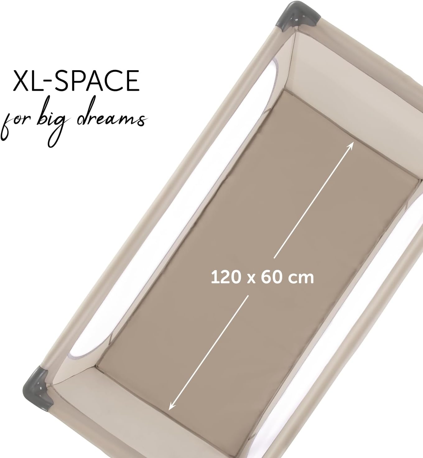 hauck dream n play, beige travel cot with transport bag for babies & toddlers, lightweight, fast & compact folding, 120cm x 60cm, from birth up to 15 kg hauck dream n play, beige travel cot with transport bag for babies & toddlers, lightweight, fast & compact folding, 120cm x 60cm, from birth up to 15 kg