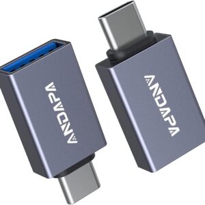 andapa type c to usb adapter(2 pack),c to usb adapter compatible with iphone 15 16 macbook pro/air,ipad pro,chromebook,pixelbook, samsung galaxy note 20 21 s21 plus,google pixel 5 4 3a xl