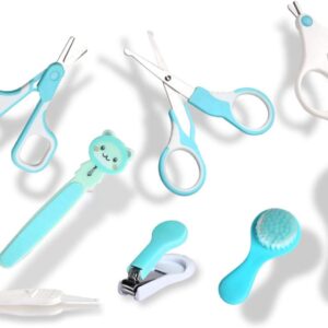 baby healthcare and grooming kit, baby care new born kits | nursery essentials set for babies with 4 baby nail clipper file scissor tweezer brush comb gift