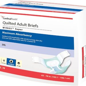 covidien wings 67093 super quilted adult briefs disposable heavy diapers xxl 12