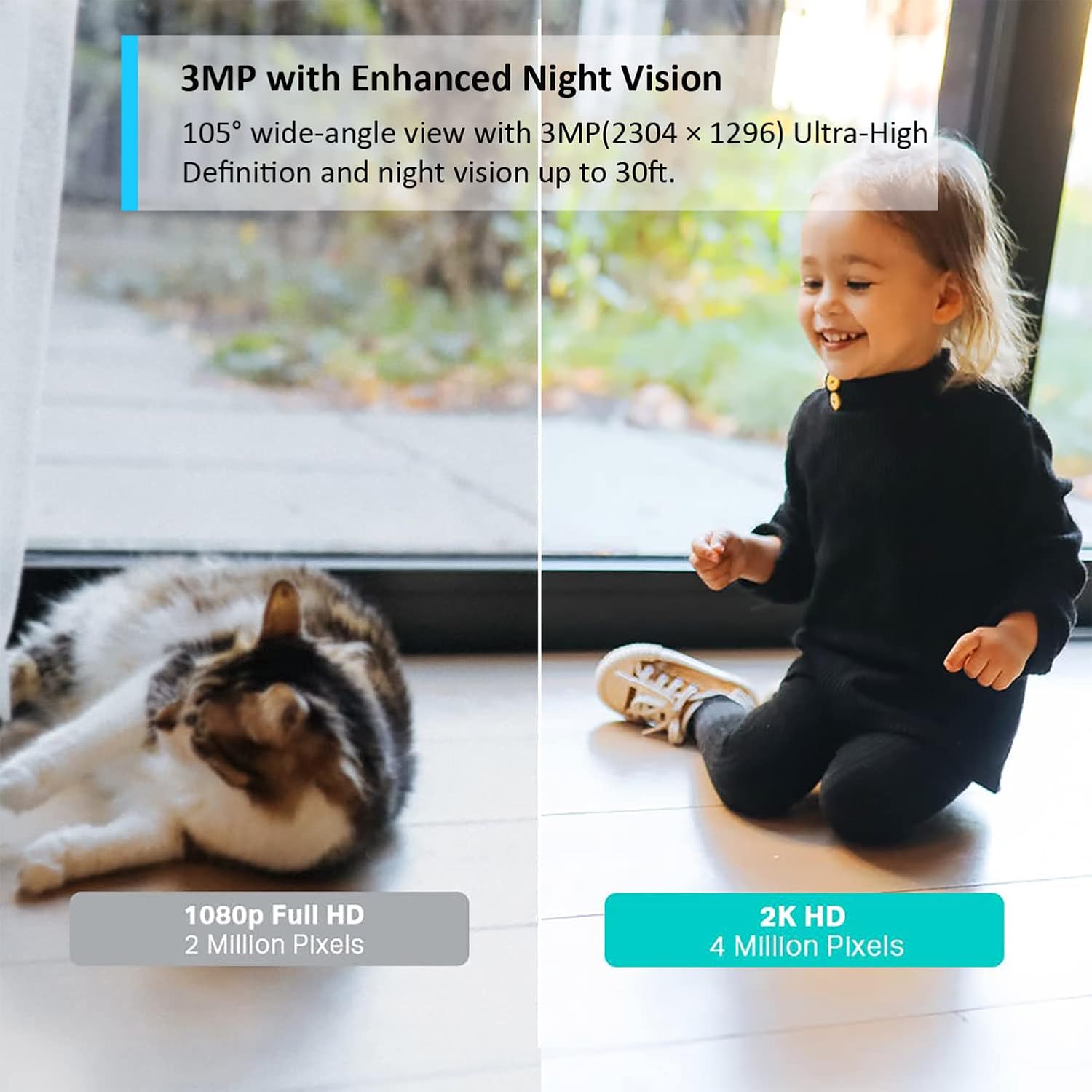 tapo c110 2k 3mp indoor camera house security, wifi, no monthly fee, ai detection, dog puppy, baby monitor, 2 way talk, advanced night vision, works with alexa & google tapo c110 2k 3mp indoor camera house security, wifi, no monthly fee, ai detection, dog puppy, baby monitor, 2 way talk, advanced night vision, works with alexa & google
