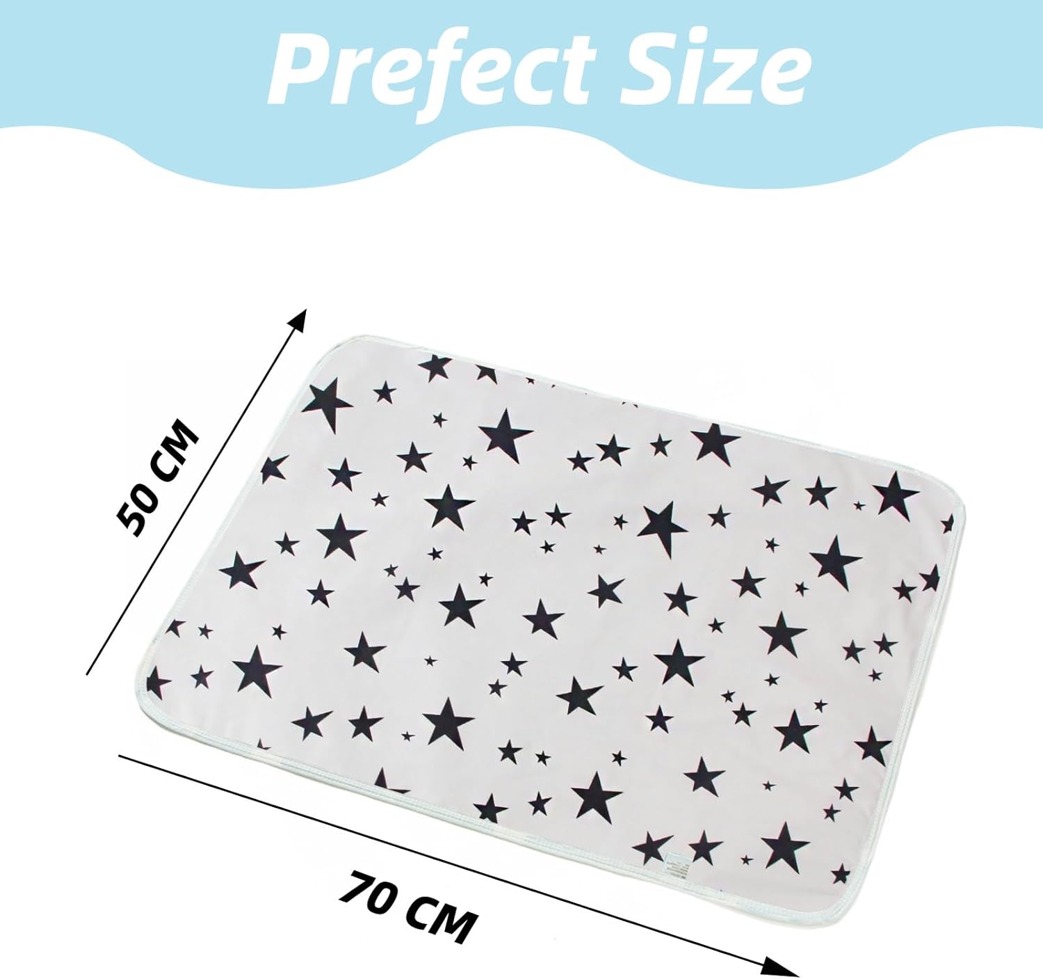 baby changing mats 2 pack portable nappy diaper changing pad liners waterproof foldable baby boys girls travel essentials(start, 50x70cm) baby changing mats 2 pack portable nappy diaper changing pad liners waterproof foldable baby boys girls travel essentials(start, 50x70cm)