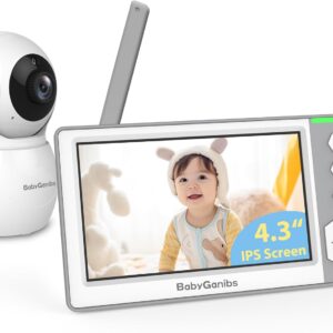 baby monitor with camera and audio, 4.3'' video baby monitor with 1000ft long range and 30 hour battery, baby monitor no wifi, remote pan tilt zoom, night vision, eco mode, 2 way talk