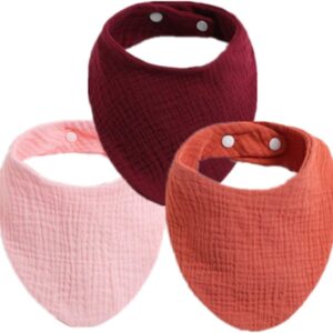 toddler burp cloths newborn gauze cotton washcloth drool bib breathable triangle bib infant push button saliva towel bib for baby girls organic