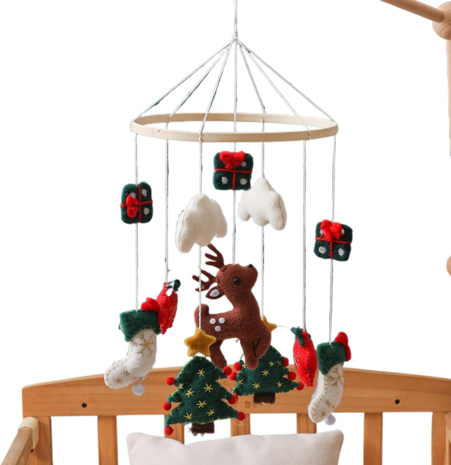 crib mobile for boys christmas nursery mobile for crib wind chime, felt reindeer christmas tree nursery decor for children's room birthday bedroom girls play wall crib mobile for boys christmas nursery mobile for crib wind chime, felt reindeer christmas tree nursery decor for children's room birthday bedroom girls play wall