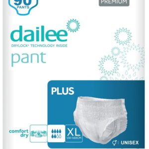 dailee pants plus xl 90x incontinence pants for men and women 6 pack of 15 adult nappies high absorbency pull up diapers, leak proof disposable protective briefs