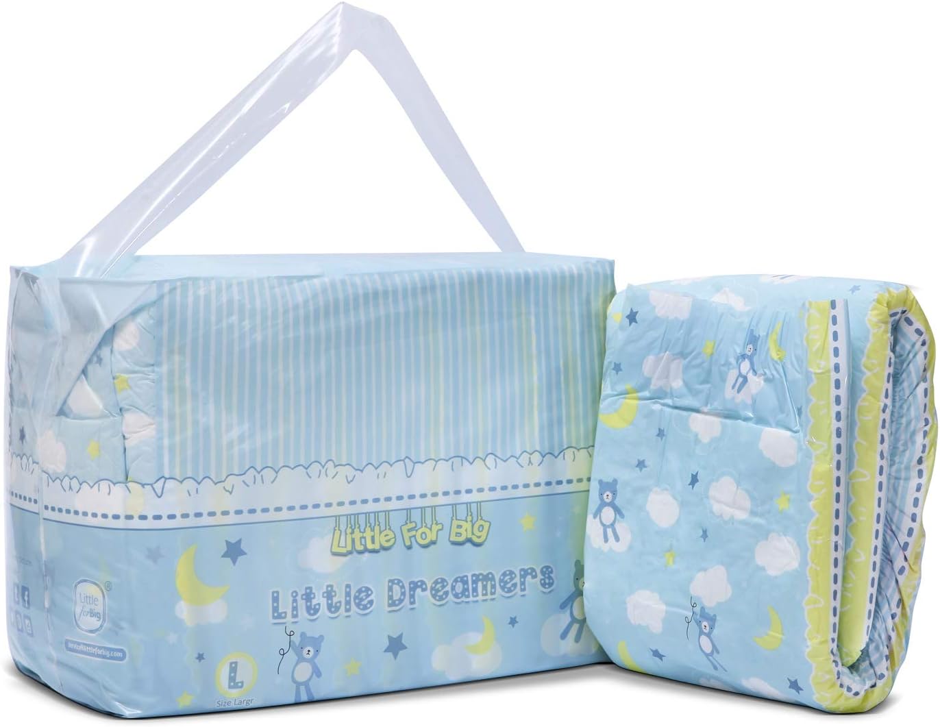 littleforbig adult printed diaper 10 pieces little dreamers (large 91 116 cm) littleforbig adult printed diaper 10 pieces little dreamers (large 91 116 cm)