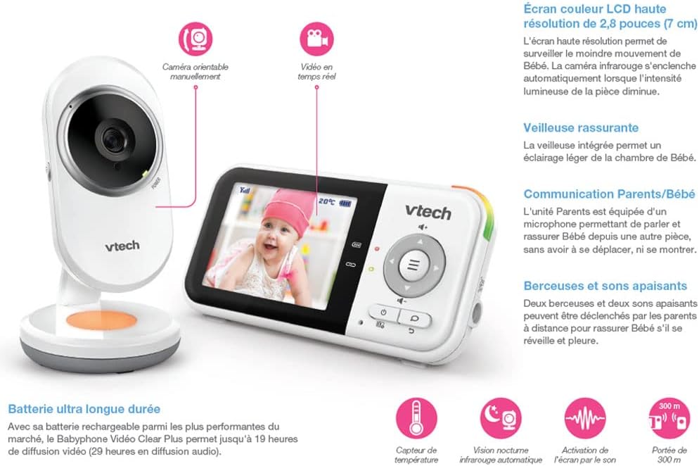 vtech bm3254 baby monitor video clear plus night light and lullaby display 2.8 inch baby monitor audio version fr vtech bm3254 baby monitor video clear plus night light and lullaby display 2.8 inch baby monitor audio version fr