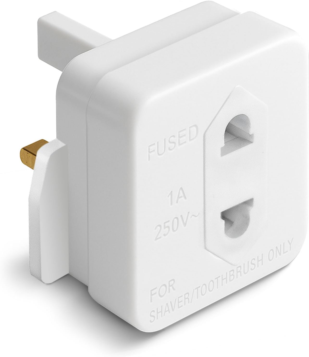 desiretech uk shaver adaptor plug fused 1a 250v 2 pin to 3 pin converter ce certified plug for electric shaver & toothbrush compact, heat resistant, safe uk bathroom socket adaptor white desiretech uk shaver adaptor plug fused 1a 250v 2 pin to 3 pin converter ce certified plug for electric shaver & toothbrush compact, heat resistant, safe uk bathroom socket adaptor white