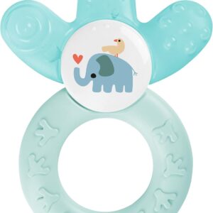 mam cool teething ring for babies promotes vision and motor skills, grasping toy with water cooling part also reaches the molar teeth, from 4+ months, turquoise