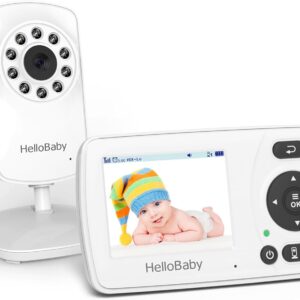 hellobaby monitor with camera and audio, 1000ft long range video baby monitor no wifi, night vision, vox mode power saving, 2.4'' portable travel screen, baby safety camera, for baby/pet, plug & play