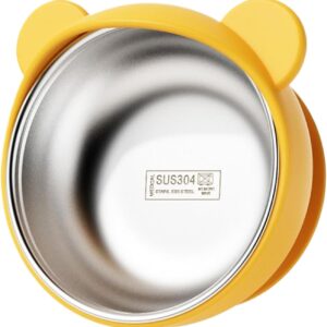 generisch suction bowls | 3d bear toddler bowls with suction base children's dinnerware with stainless steel inner base for on the go snacks meals