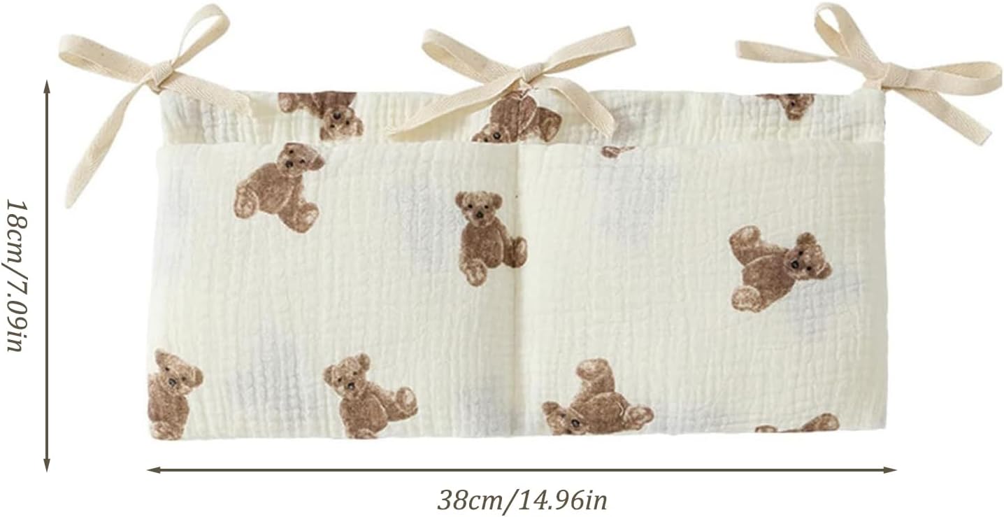 crib storage pocket hanging bed organiser, 2pcs 100% cotton baby storage organiser nappy organizer bag, baby crib bedside bag nursery organizer for diapers baby bottles toys crib storage pocket hanging bed organiser, 2pcs 100% cotton baby storage organiser nappy organizer bag, baby crib bedside bag nursery organizer for diapers baby bottles toys