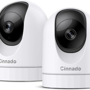 cinnado wifi cameras house security 2k indoor cctv baby monitor camera for home security wireless 360°, motion tracking, smart siren, ir night vision, d1, 2 pack