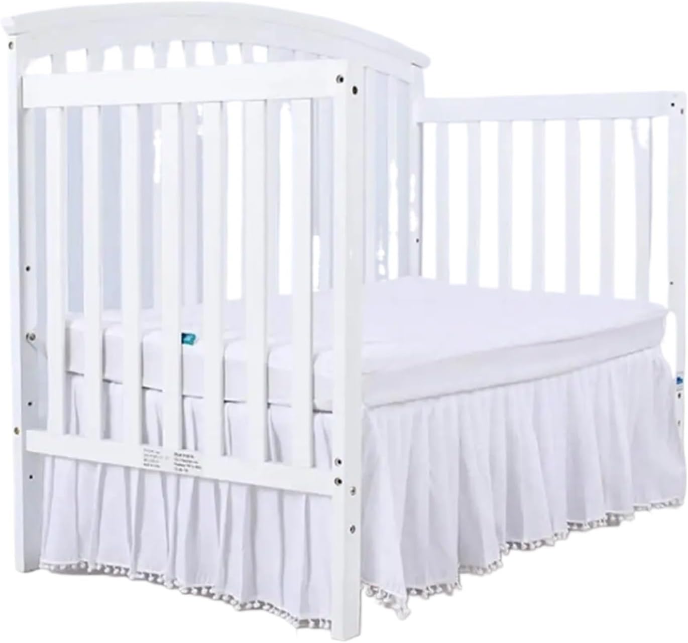 crib skirt for crib skirt with ruffles in plush, adjustable elastic bedding for toddlers, ruffled bed skirt, bed cover (white) crib skirt for crib skirt with ruffles in plush, adjustable elastic bedding for toddlers, ruffled bed skirt, bed cover (white)
