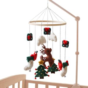 baby mobile, christmas bassinet mobile, cute felt reindeer christmas tree nursery decor for children's room wall birthday girls play boys