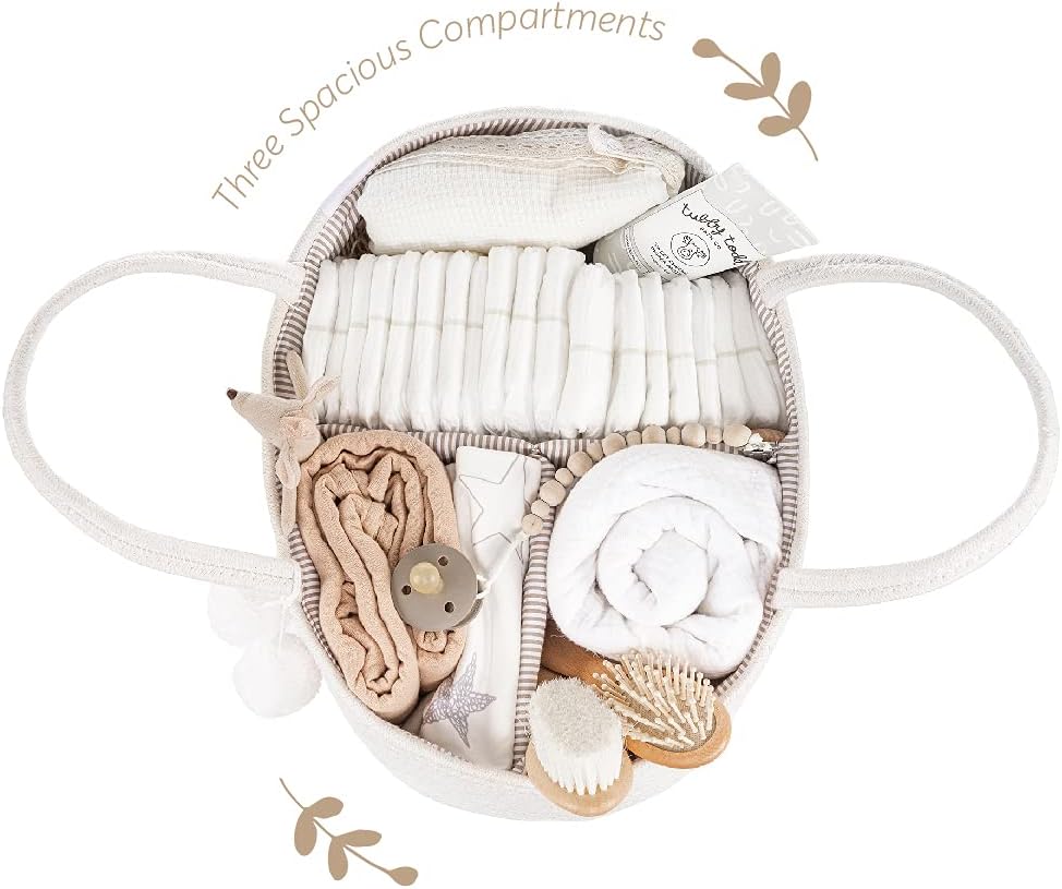 baby diaper caddy organizer off white rope nursery storage bin portable diaper storage basket for changing table and car perfect baby shower & registry gift baby diaper caddy organizer off white rope nursery storage bin portable diaper storage basket for changing table and car perfect baby shower & registry gift