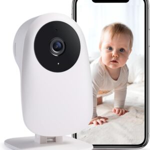 nooie baby wifi camera, 1080p baby monitor and 2 way audio, motion and sound detection, ir night version, sd card and cloud storage, works with alexa