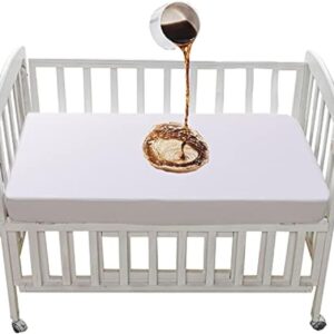 crib waterproof mattress protector 90x55 cm fitted sheet white toddler 50x90 cm mattress cover baby bed sheet breathable soft washable for baby bed (50 x 90 cm)