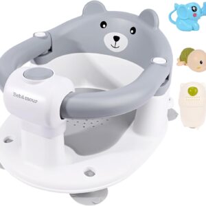 bebamour baby bath seat 6 months+ child non slip bath seat with toys,bear