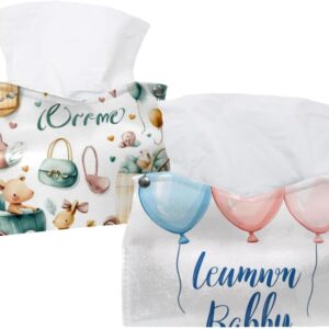 2 pack welcome baby tissue box cover, 7.5x5x6in