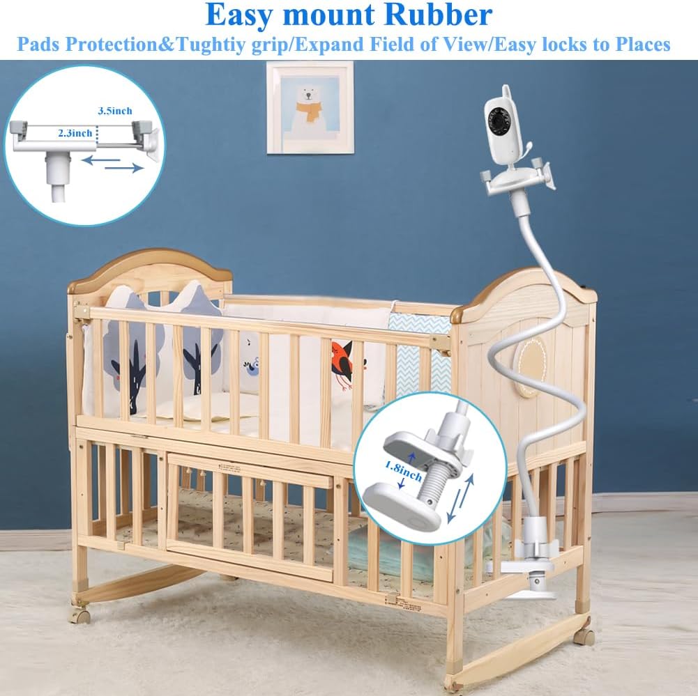 baby camera holder baby monitor mount stand compatible with hellobaby/blemil/jeeber/nooie/momcozy/ghb/boifun/motorola/bt/dr.care/adjustable flexible monitor stand baby for most 1/4" camera baby camera holder baby monitor mount stand compatible with hellobaby/blemil/jeeber/nooie/momcozy/ghb/boifun/motorola/bt/dr.care/adjustable flexible monitor stand baby for most 1/4" camera