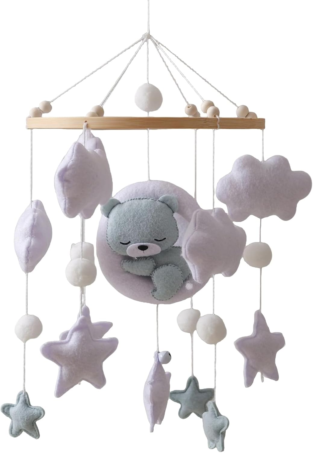 crib mobile with bear theme nursery decor for babies | lightweight portable design with soothing sounds, perfect for bassinet bedroom wall decoration and engagement crib mobile with bear theme nursery decor for babies | lightweight portable design with soothing sounds, perfect for bassinet bedroom wall decoration and engagement