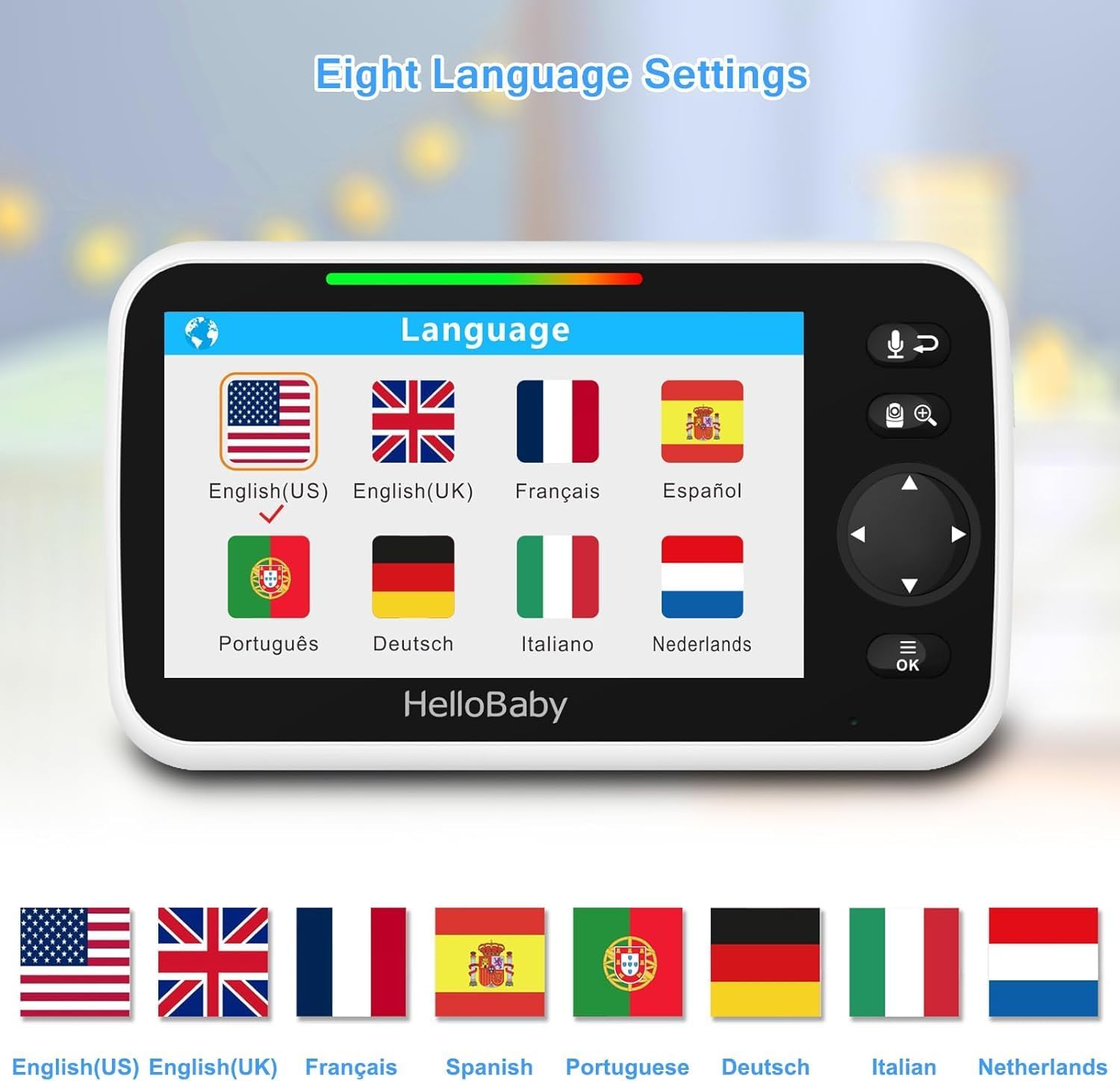 hellobaby video baby monitor with 2 cameras and 5 inch split screen display, remote control cameras with night vision and temprature monitoring hellobaby video baby monitor with 2 cameras and 5 inch split screen display, remote control cameras with night vision and temprature monitoring