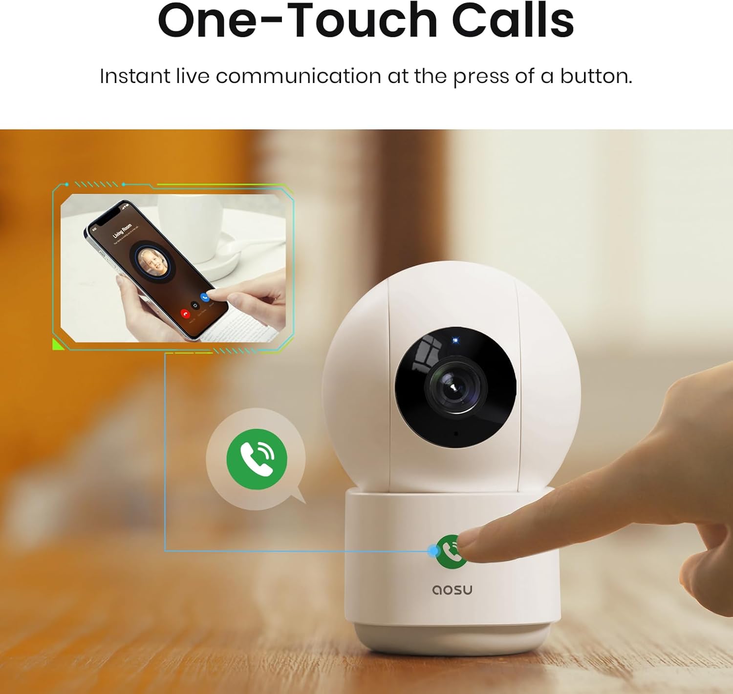 aosu indoor camera with 2.4/5ghz wifi 2k baby monitor pet camera for home security 360°, one touch call, night vision, motion detection smart tracking, with app aosu indoor camera with 2.4/5ghz wifi 2k baby monitor pet camera for home security 360°, one touch call, night vision, motion detection smart tracking, with app