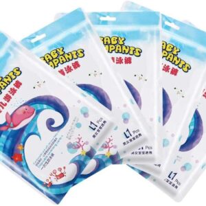 swimming diaper,5pcs baby swimming diaper disposable waterproof elastic leakage proof baby diaper for baby products(l??9 14kg?)