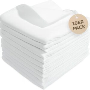 bovbov muslin nappies white pack of 10 100% cotton oeko tex certified absorbent, soft & breathable burp cloths & everyday aids unisex baby basics ideal for newborns