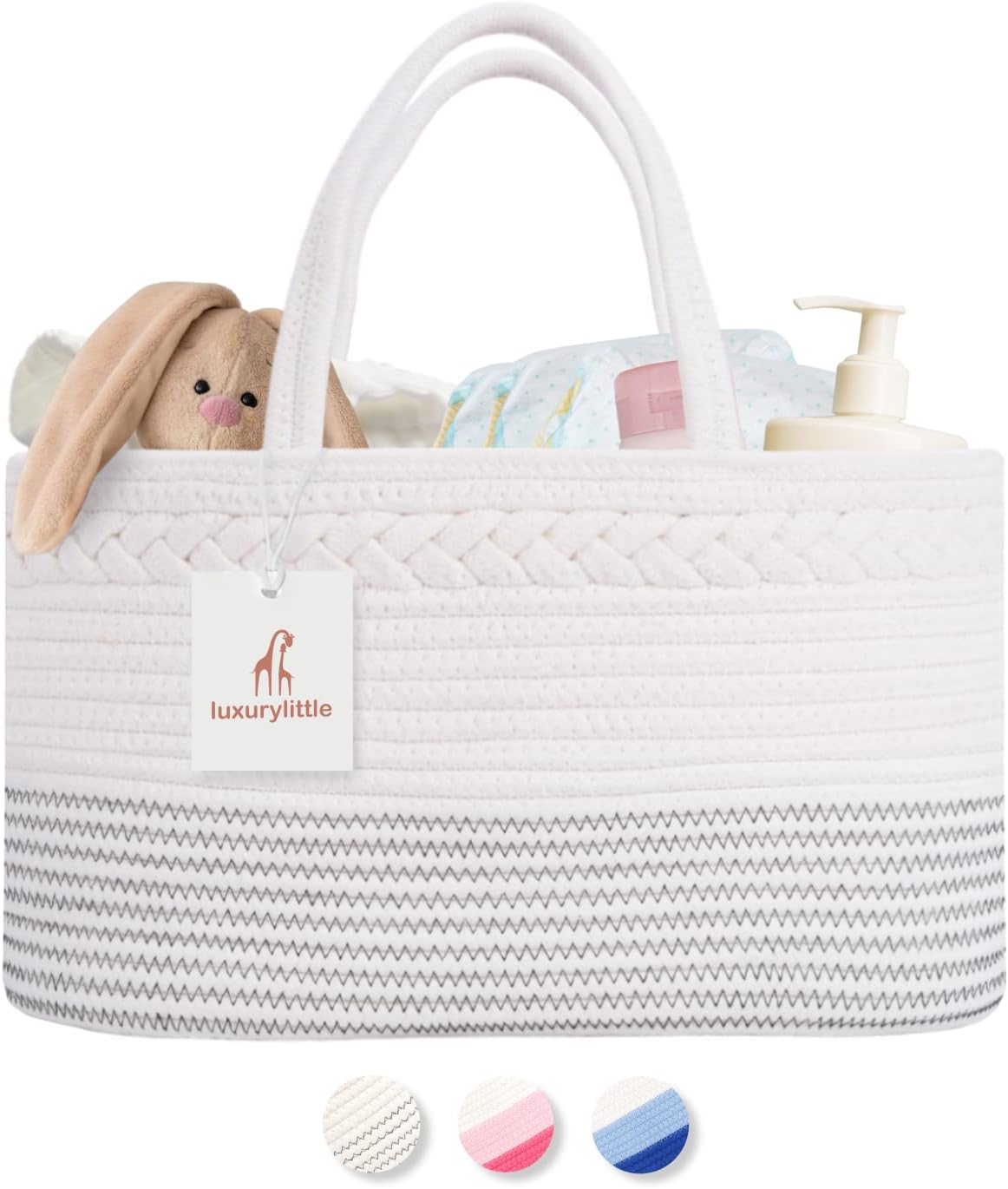 luxury little baby diaper caddy organizer, extra large cotton rope nursery diaper basket, changing table organizer, portable tote bag with divider, car storage, baby shower gifts for newborn luxury little baby diaper caddy organizer, extra large cotton rope nursery diaper basket, changing table organizer, portable tote bag with divider, car storage, baby shower gifts for newborn