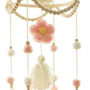 crib mobile, nursery hanging decor, baby sensory toy, soft felt material, wooden frame structure, for bedroom living room daycare window wall, 7.87x3.94x3.94 in