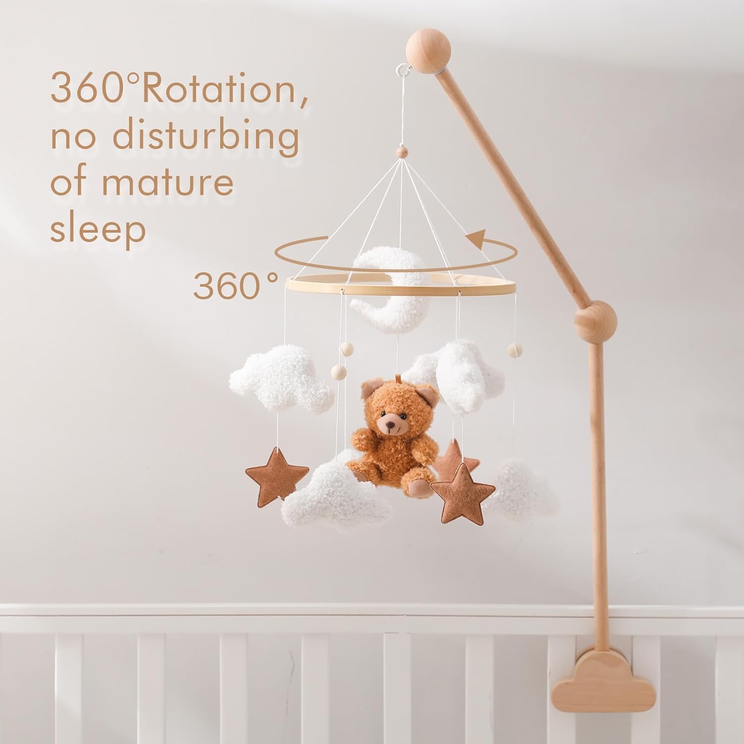 promise babe baby mobile baby crib holder wooden crib holder changing table music box white clouds moon white clouds moon brown bear pendant room promise babe baby mobile baby crib holder wooden crib holder changing table music box white clouds moon white clouds moon brown bear pendant room