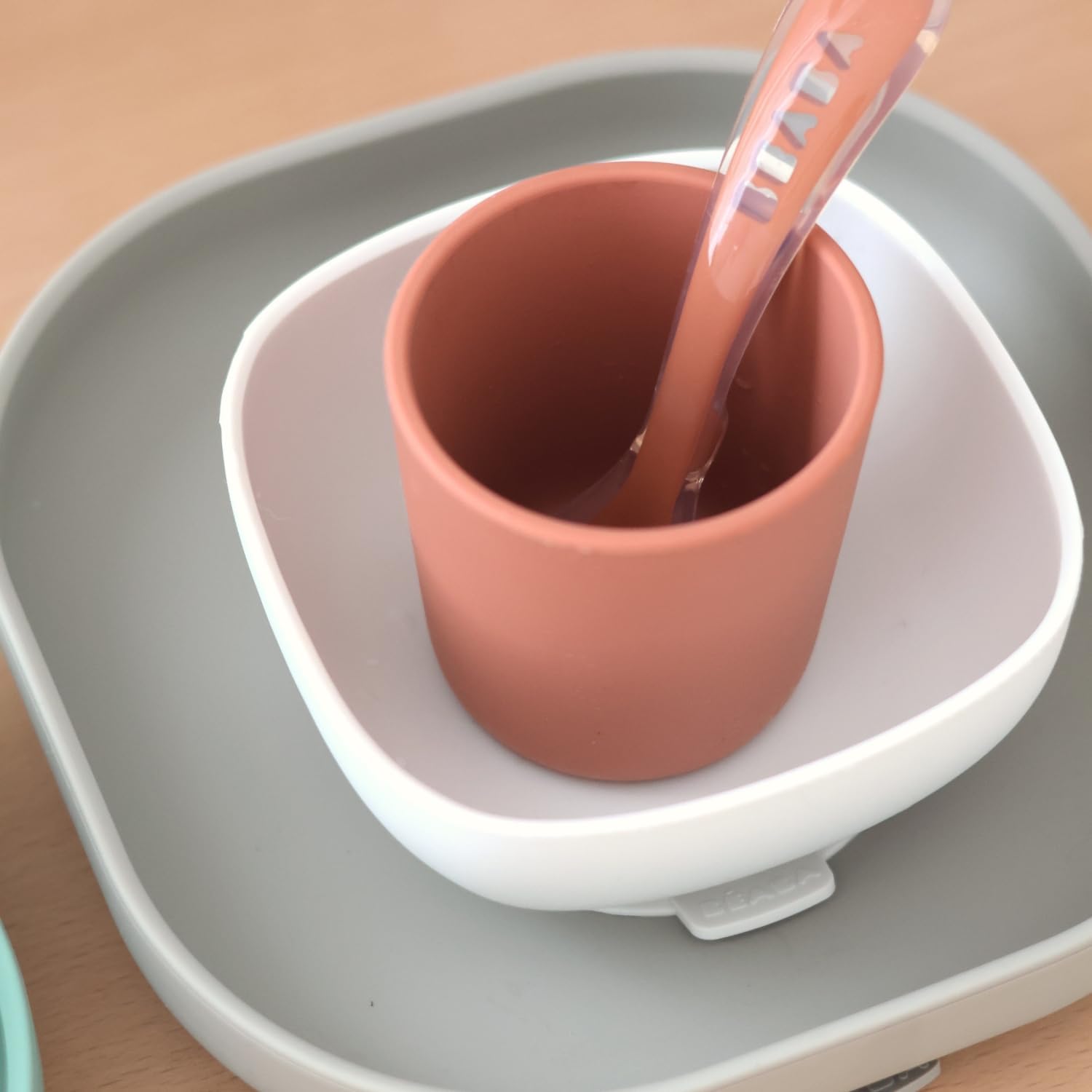 bÉaba, baby food silicone dinnerware set with suction cup non slip 4 piece plate bowl glass spoon healthy sustainable silicone dishwasher safe microwave safe terracotta bÉaba, baby food silicone dinnerware set with suction cup non slip 4 piece plate bowl glass spoon healthy sustainable silicone dishwasher safe microwave safe terracotta