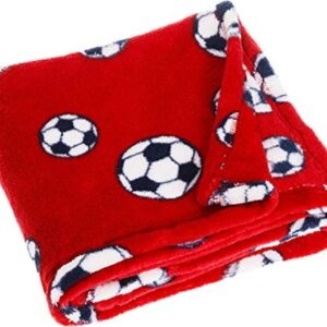 playshoes baby soft fleece football nursery blankets, blue, 75 x 100 cm / 29.5 x 39.4 inch