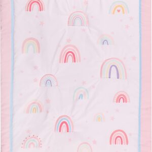 baby toddler blanket quilt cot comforter crib baby quilts for boys and girls nursery bed throw blanket 84x107cm pink rainbow