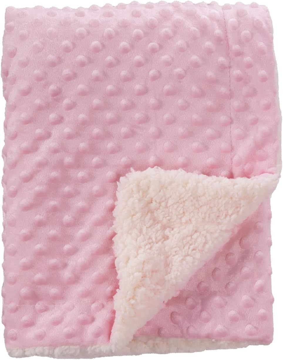crevent cozy soft fleece warm sherpa backing baby throw blanket for infant toddler crib cot stroller gift for baby girls (75cmx100cm pink dot) crevent cozy soft fleece warm sherpa backing baby throw blanket for infant toddler crib cot stroller gift for baby girls (75cmx100cm pink dot)