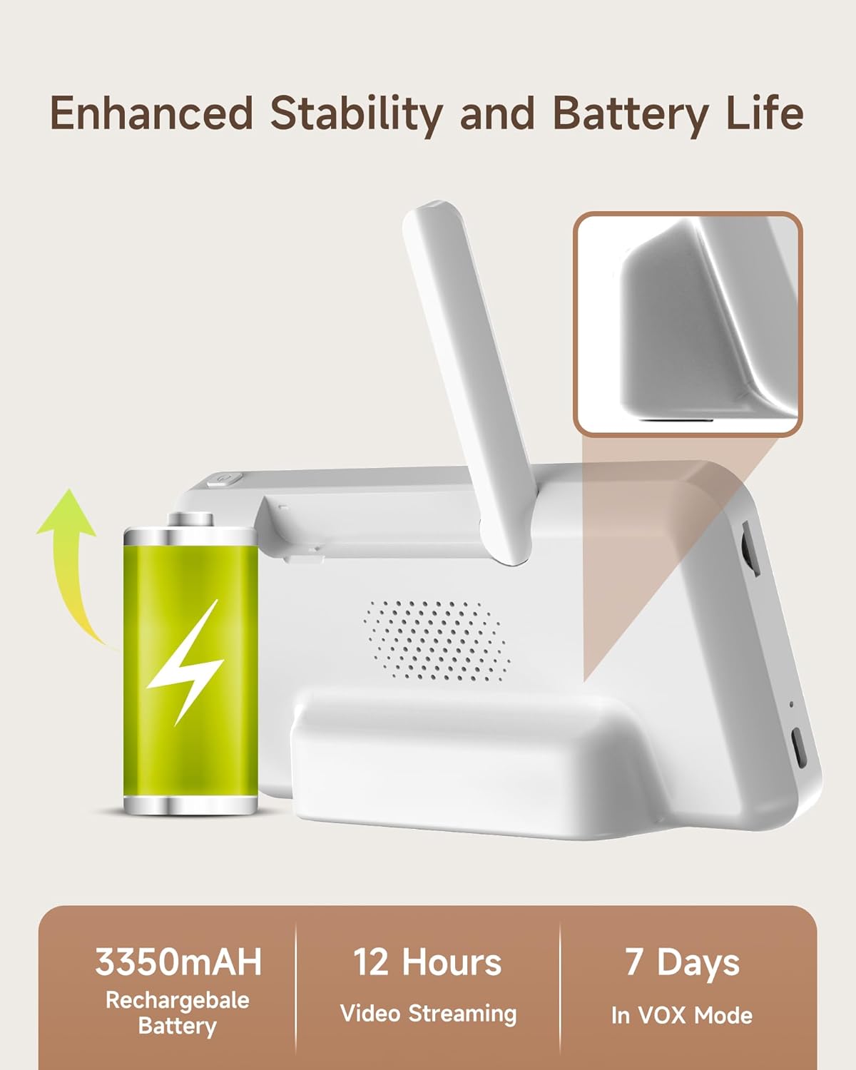arenti 2.5k 5ghz wifi baby monitor with camera and night vision,5'' display,pan tilt,3350mah battery,2 way talk,6 color night light,long range,remote control arenti 2.5k 5ghz wifi baby monitor with camera and night vision,5'' display,pan tilt,3350mah battery,2 way talk,6 color night light,long range,remote control