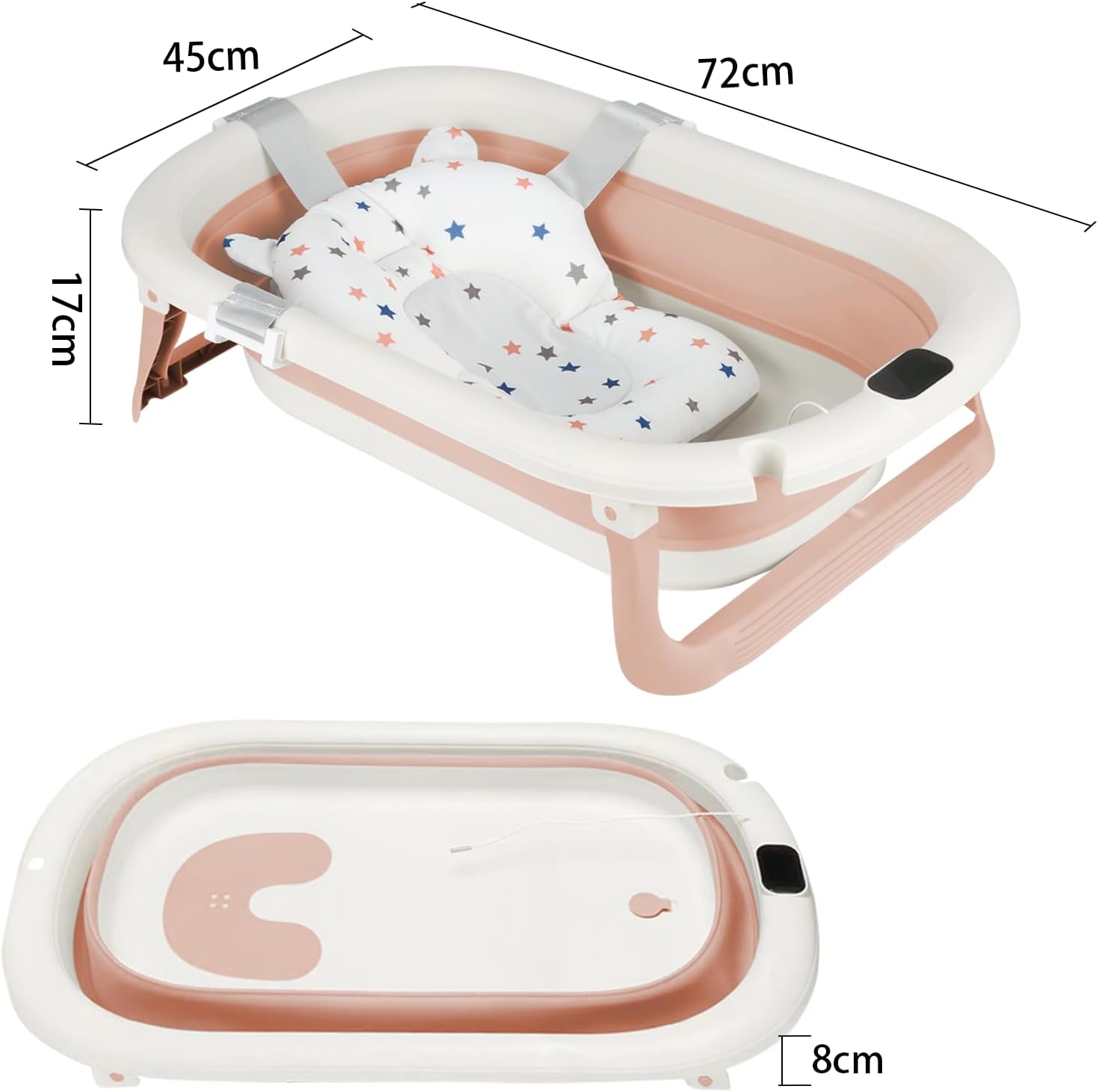 xanni newborn essentials foldable baby bathtub with bath mat, portable travel bath for babies and children 0 24 months xanni newborn essentials foldable baby bathtub with bath mat, portable travel bath for babies and children 0 24 months