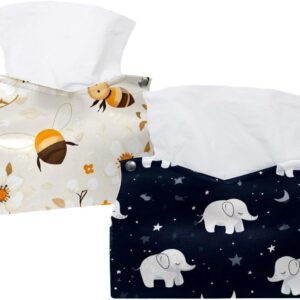 2 pack white baby elephants tissue box, hotel and restaurant paper towel box