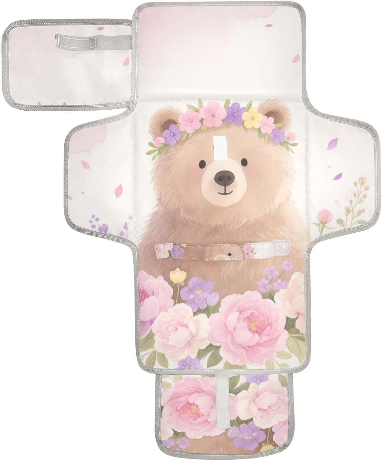 reusable changing pad portable with tissue pocket travel changing pad for baby infant travel station kit flowers peach bear cartoon reusable changing pad portable with tissue pocket travel changing pad for baby infant travel station kit flowers peach bear cartoon