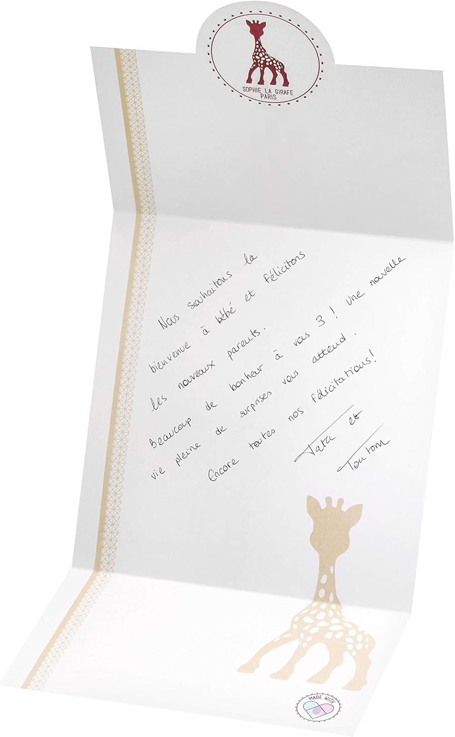 sophie la girafe sophiesticated original teether with heart rattle gift set, 100% natural rubber baby teething toy, baby gift box set with gift bag and card sophie la girafe sophiesticated original teether with heart rattle gift set, 100% natural rubber baby teething toy, baby gift box set with gift bag and card