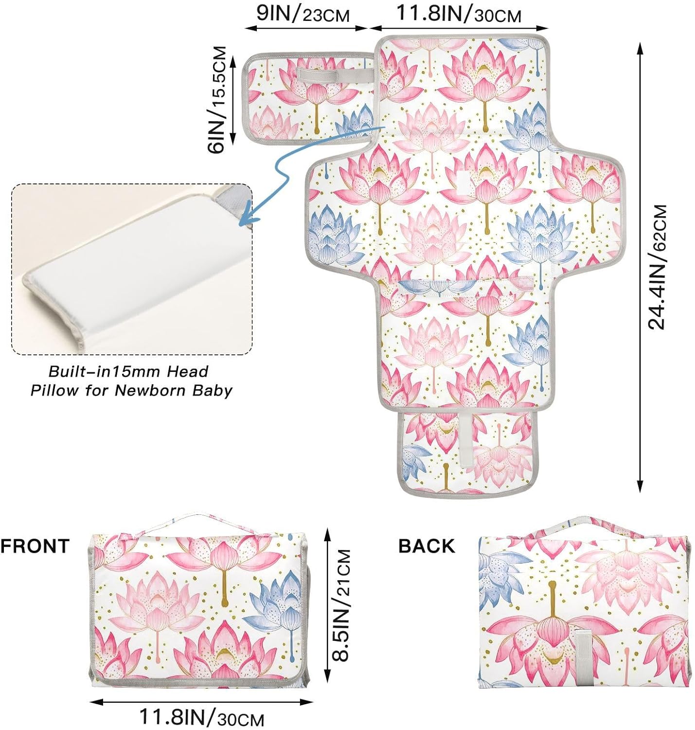reusable changing table mat with tissue pocket portable diaper changing pad infant travel station kit flower peach summer boho reusable changing table mat with tissue pocket portable diaper changing pad infant travel station kit flower peach summer boho
