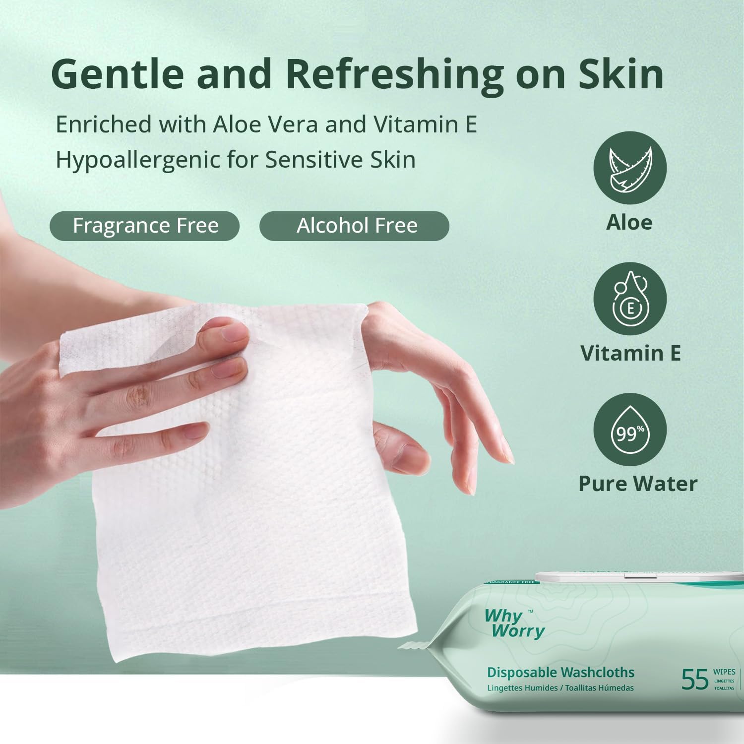 whyworry wet wipes for adults, extra large 20x30 cm body cleaning wipes for elderly care & incontinence cleansing, extra thick adult washcloths disposable with aloe & vitamin e, unscented, 220 count whyworry wet wipes for adults, extra large 20x30 cm body cleaning wipes for elderly care & incontinence cleansing, extra thick adult washcloths disposable with aloe & vitamin e, unscented, 220 count