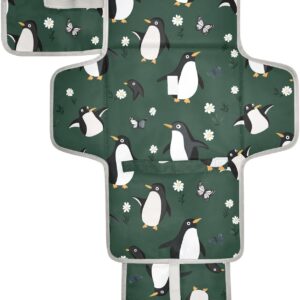 cartoon cute white penguin reusable baby changing pads with tissue pocket portable changing pad for baby infant travel station kit cambiadores de pa?ales para bebes