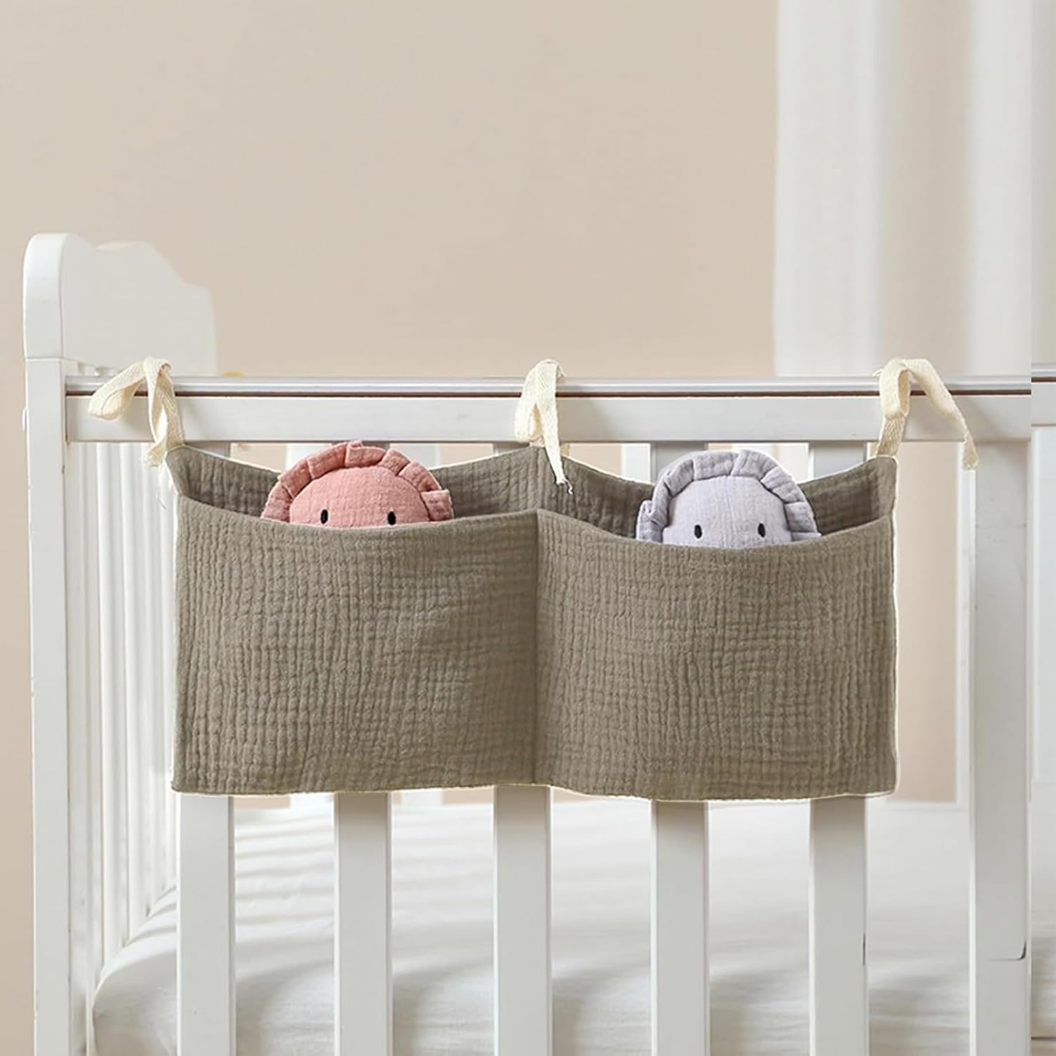crib storage pocket hanging bed organiser, 2pcs 100% cotton baby storage organiser nappy organizer bag, baby crib bedside bag nursery organizer for diapers baby bottles toys crib storage pocket hanging bed organiser, 2pcs 100% cotton baby storage organiser nappy organizer bag, baby crib bedside bag nursery organizer for diapers baby bottles toys