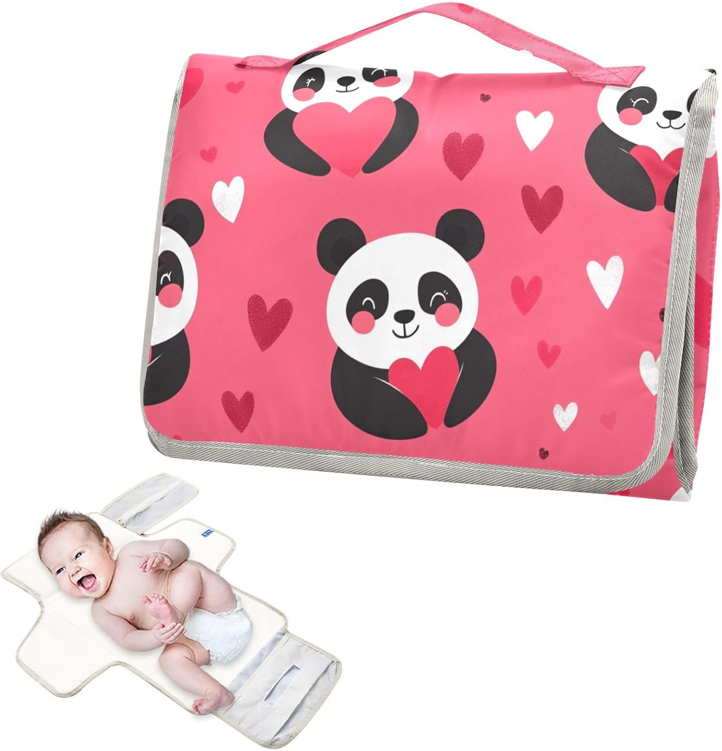 reusable portable changing pad with tissue pocket waterproof changing pad for baby infant travel station kit panda hotpink valentine reusable portable changing pad with tissue pocket waterproof changing pad for baby infant travel station kit panda hotpink valentine