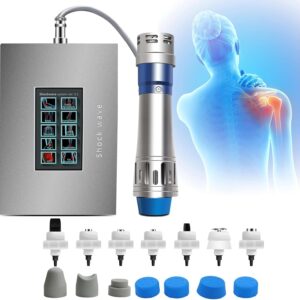 shockwave therapy device for pain relief, deep muscle massager with 7 massage heads for physiotherapy, ideal for beauty salons