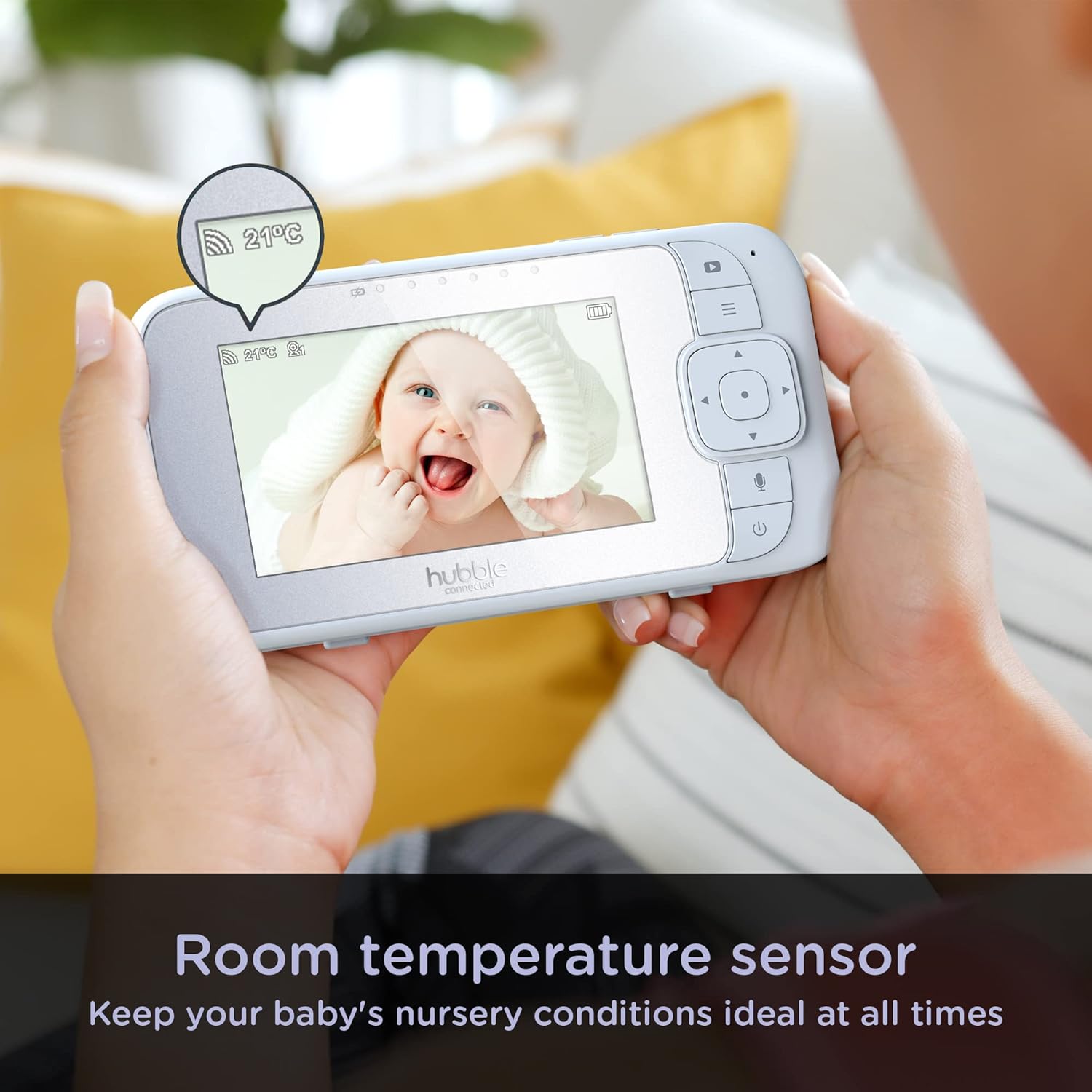 hubble nursery view select, ptz 4.3'' video baby monitor with pan, tilt and zoom, room temperature sensor, two way talk, soothing nature sounds white hubble nursery view select, ptz 4.3'' video baby monitor with pan, tilt and zoom, room temperature sensor, two way talk, soothing nature sounds white
